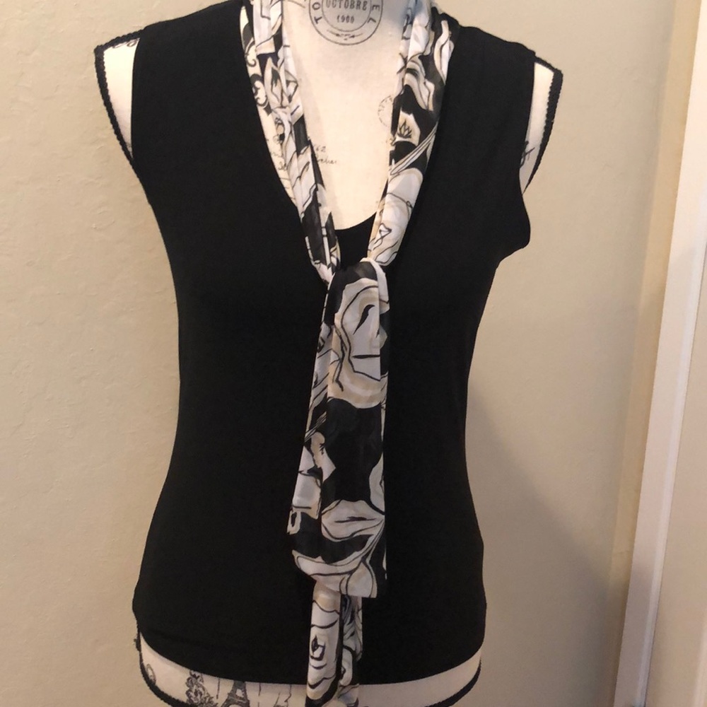 Tank with attached scarf